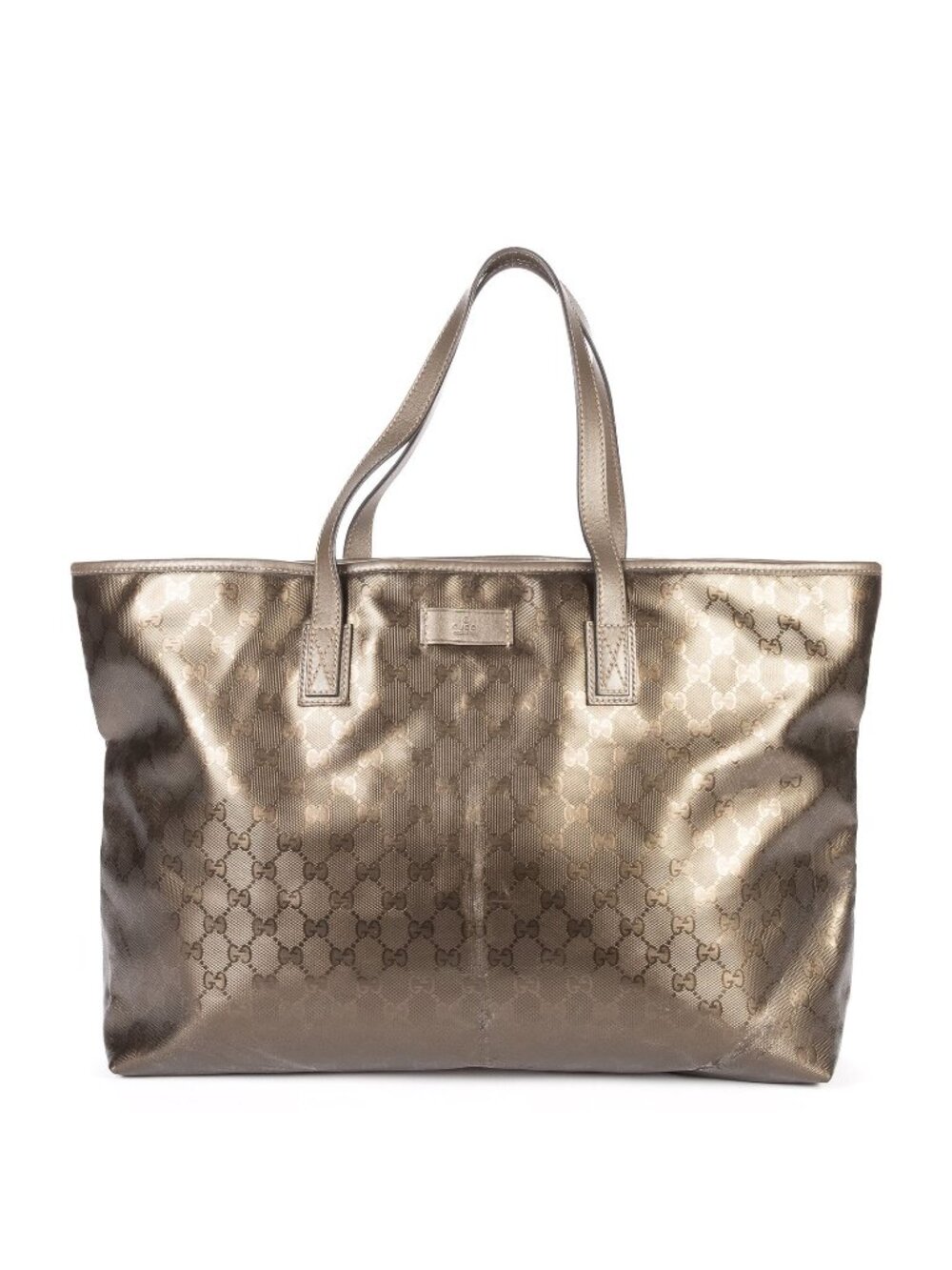 Gucci Vintage Zip Tote Bag Dark Gray GG Canvas